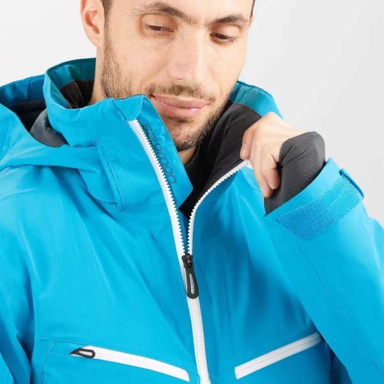 Turquoise Salomon Brilliant Insulated Men's Ski Jackets | IE JA1432